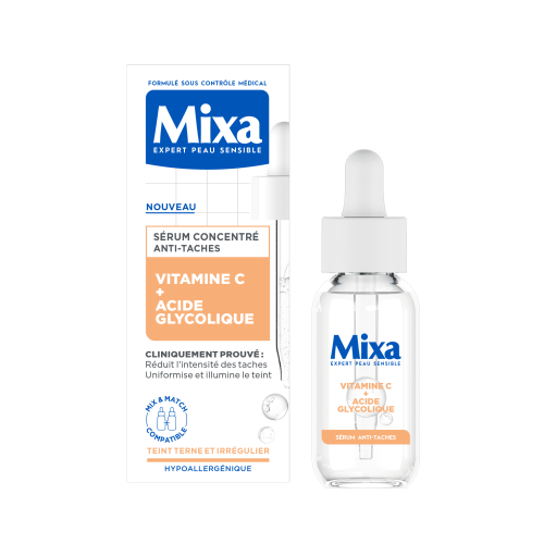 MIXA -  Sérum Concentré Anti Tache Vitamine C + Acide Glycolique, 30ml