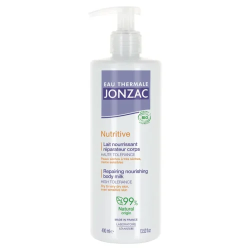 JONZAC - Lait Nourrissant Réparateur Corps Peaux Sèches à Très Sèches BIO, 400ml